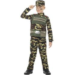 Leger & Oorlog Kostuum | Camouflage Soldaat Tim | Jongen | Small | Carnaval kostuum | Verkleedkleding